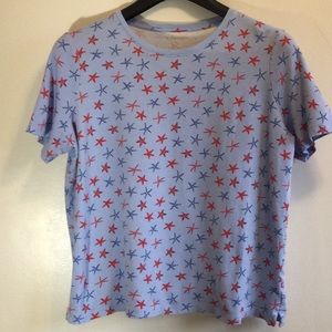Kim Rogers XL Starfish Red White Blue Top